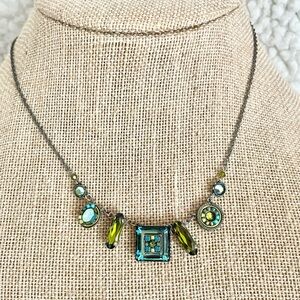 Vintage Firefly Beaded Mosaic Multi-Pendent Necklace